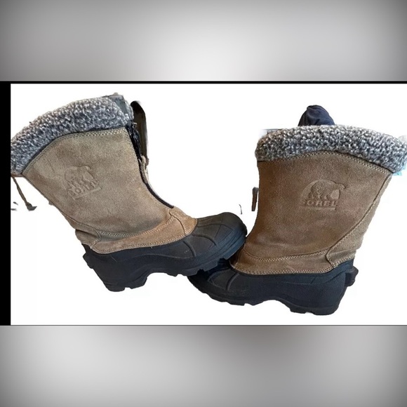 Sorel Lia Ellesmere Insulated Zip Up Half Calf Duck Boots Sz 8 39 flaws - Picture 1 of 9